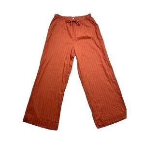 American Eagle Womens Medium Pants High Rise Wide Leg Cotton Viscose Orange
